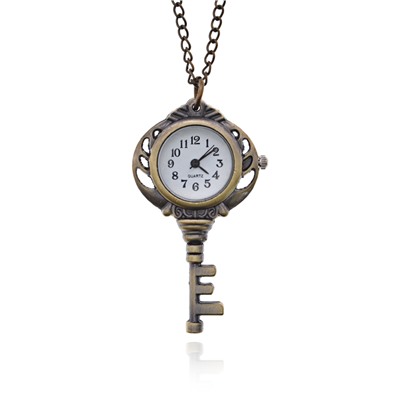 WA111 Часы - кулон с цепочкой Ключ, 5,5х3см