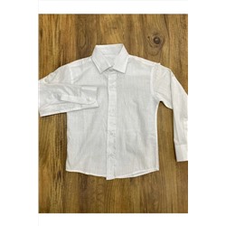 Показ льняной рубашки с длинными рукавами и складными запонками для мальчиков 23 апреля 29 октября 09562