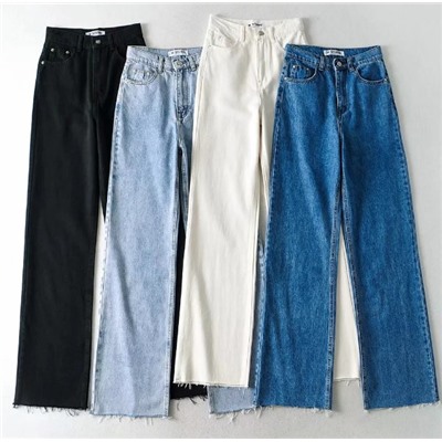 Джинсовые брюки длиной до пола с необработанными краями (подходит на высоких)