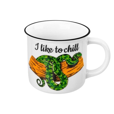 Кружка 400 мл 13*9,5*8,8 см "Змея I like to chill" NEW BONE CHINA