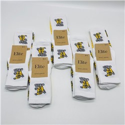 Носки взрослые Elite M&M`s Желтый со снежками 10 шт в уп