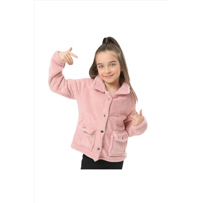 Розовая детская куртка на кнопках Welsoft Fleece 7777