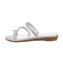 Damen Flache Sandalen - silver