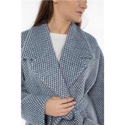 01-10838 Пальто женское демисезонное (пояс) Ворса дымчато-серый