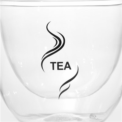 Кружка стеклянная с двойными стенками Magistro «Дуо. Tea», 200 мл, 12,5×9×7,5 см