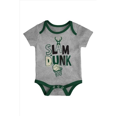 Fanatics Green NBA Milwaukee Bucks Slam Dunk 3pc Bodysuit