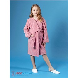 Детский махровый халат с капюшоном МЗ-04 (102) Размер 38-40, Цвет Пудрово-розовый
