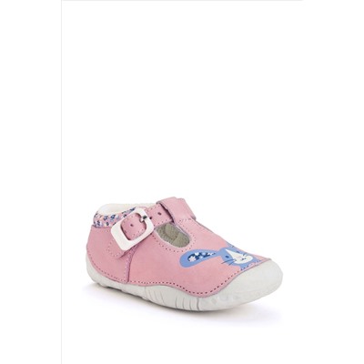 Start Rite Baby Pink Little Paws Nubuck/Leather Bunny T-Bar Shoes