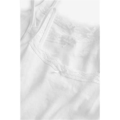 White Lace Trim Cami Vest 3 Pack (1.5-16yrs)