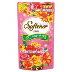 827363 Nihon Кондиционер для белья "Softener floral" с нежным цветочным ароматом и антибактериальным эффектом (мягкая упаковка) 500 мл
