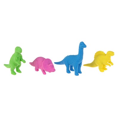 Набор ластиков фигурных 4 штуки "Динозавры" в пакете на зип-молнии (штрихкод на штуке) МИКС
