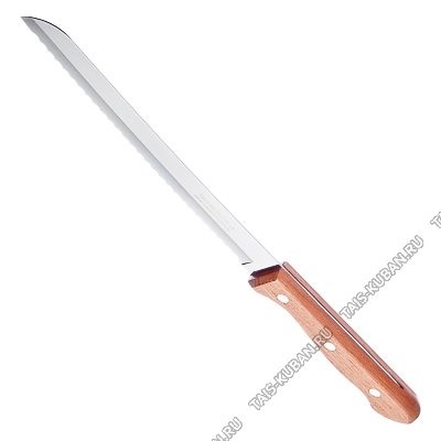 DYNAMIC Нож 20см д/хлеба крупн.зубч,руч.светл.дерево (12)