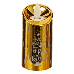 Изделие декоративное Свеча "Золотая елочка" (подсвет, LR44 х3шт) L4,7 W4,7 H9 см, блок из 12 шт