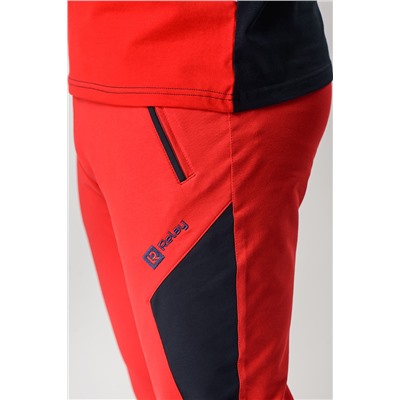 Спортивные брюки М-1228: Красный / Тёмно-синий