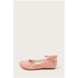 Monsoon Pink Josephine Embroidered Ballerina Flats