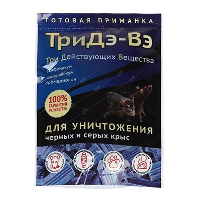 Приманка для уничтожения серых и черных крыс ТриДэ-Вэ 120г