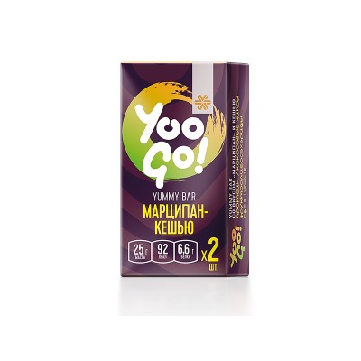 Батончик Yummy (марципан-кешью) - Yoo Gо 50 г (2 шт. по 25 г)
