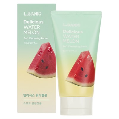 L.Sanic Delicious Watermelon Soft Cleansing Foam, 150ml Очищающая пенка для умывания с экстрактом арбуза 150мл