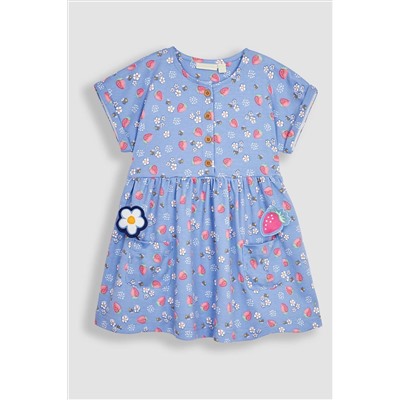 JoJo Maman Bébé Button Front Pet In Pocket Jersey Dress