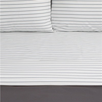 Постельное бельё Этель 2 сп Stripes: grey, 175х215см, 200х214см, 50х70см-2 шт, перкаль,114 г/м2