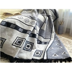 Плед cotton Rajtex 150*200 Геометрия серая 07307с