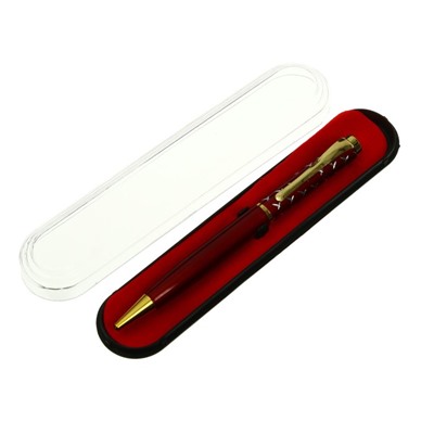 Ручка подарочная шариковая Calligrata, в пластиковом футляре, поворотная, корпус красный с золотым Х