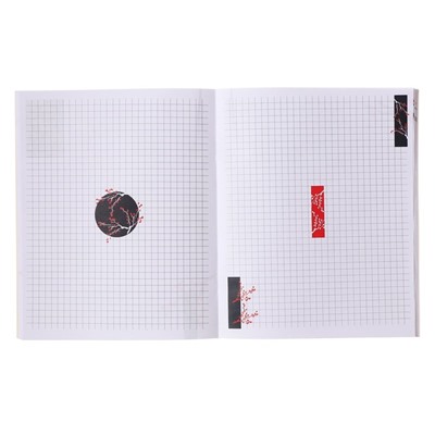 Тетрадь 48 листов в клетку "Аниме. Ч/б", обложка мелованный картон, матовая ламиниция, выборочный УФ-лак, дизайн внутреннего блока, офсет