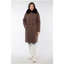 02-3005 Пальто женское утепленное Пальтовая ткань Соя