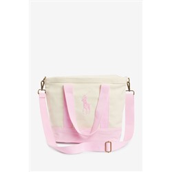 Polo Ralph Lauren Pink Canvas Pony Logo Tote Bag