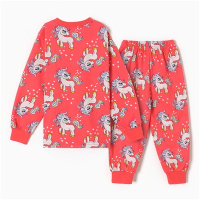 Пижама для девочек, цвет малиновый, рост 92 см