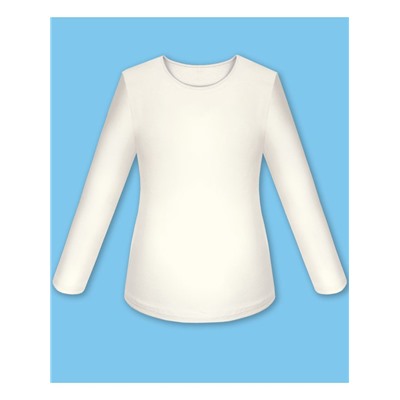 Школьный молочный джемпер (блузка) для девочки 8020-ДОШ19