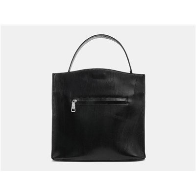 Черная кожаная сумка с росписью из натуральной кожи «W0027 Black Волчица в цветах»