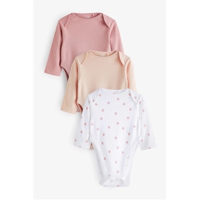 Pink Hip Dysplasia Long Sleeve Bodysuits 3 Pack