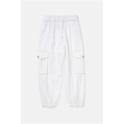 Angel & Rocket Cleo Broderie Cargo White Trousers