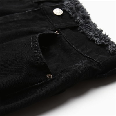 Шорты джинсовые, цвет чёрный, размер 40 (34)