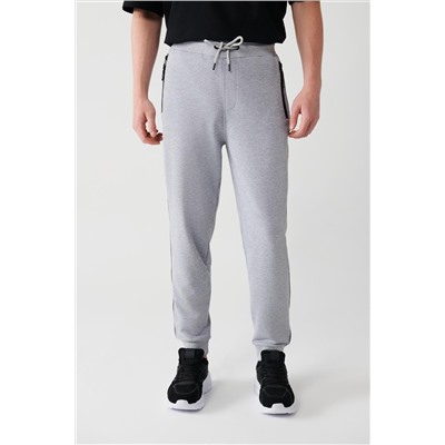Серые спортивные штаны с кружевным поясом, эластичными хлопковыми дышащими полосками, стандартная посадка