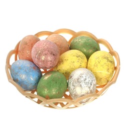 Изделие декоративное "Яйцо пасхальное", набор из 9-ти шт. в корзинке, L15 W15 H5 см
