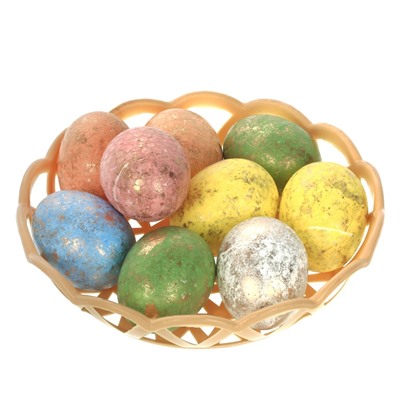 Изделие декоративное "Яйцо пасхальное", набор из 9-ти шт. в корзинке, L15 W15 H5 см