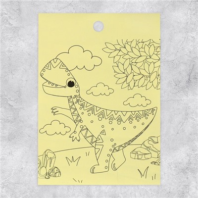 Наклейки бумажные «Динозаврики», c раскраской на обороте, 11 × 15,5 см