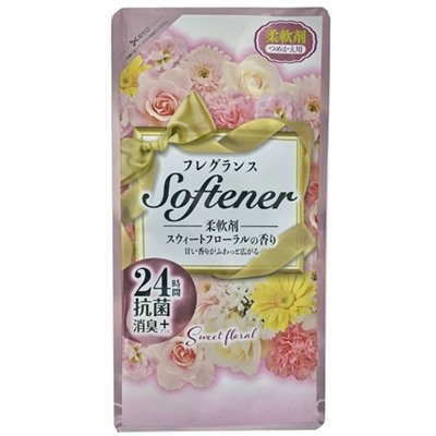 Nihon Кондиционер для белья "Softener Sweet Floral" (с антибактериальным эффектом и нежным цветочным ароматом) 450 мл, мягкая упаковка / 20