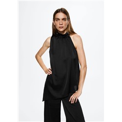 Blusa asimétrica satinada -  Mujer | MANGO OUTLET España