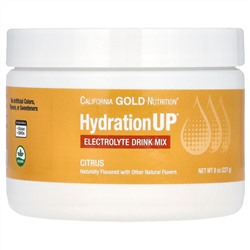 California Gold Nutrition, HydrationUP, порошок для приготовления электролитического напитка, со вкусом цитрусовых, 227 г (8 унций)