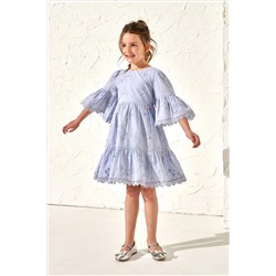 Angel & Rocket Natalia Blue 3D Flower Dress