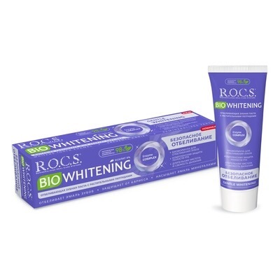 Зубная паста ROCS (РОКС) BIOWHITENING Безопасное отбеливание, 94 гр