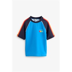 Little Bird by Jools Oliver Short Sleeve Blue Swim Rash Vest