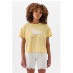 Gap Sequin Horse Graphic Short Sleeve Crew Neck T-Shirt (4-13yrs)