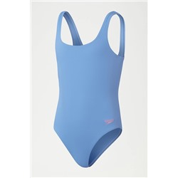 Speedo Girls Blue Textured Swimsuit 1 Piece