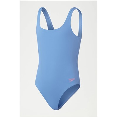 Speedo Girls Blue Textured Swimsuit 1 Piece