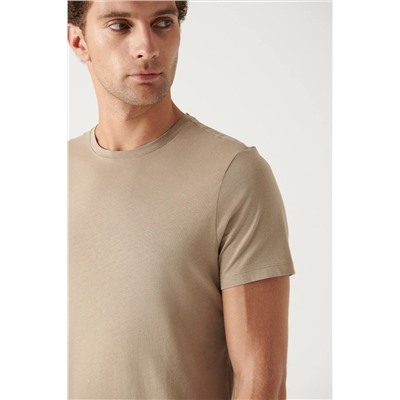 Мужская футболка из норки, 100% хлопок, дышащая, с круглым вырезом, стандартный крой, E001000