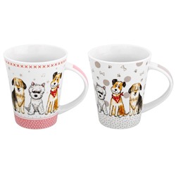 Набор 2 кружек 350 мл 12*9*11 см "Собаки" NEW BONE CHINA